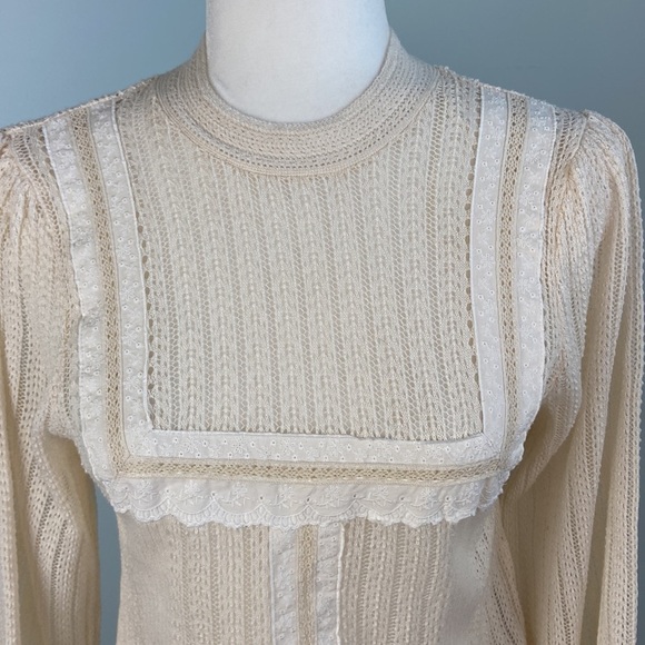 Zara Romantic Knit Top Blouse Lace Trim Bloggers' Favorite - Picture 5 of 14